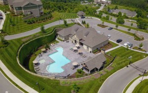 Greystone Apartments Knoxville, TN Pool area from the sky