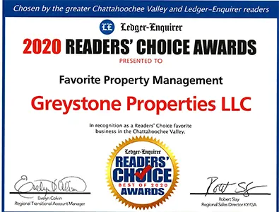 Greystone Properties Readers Choice Award 2020